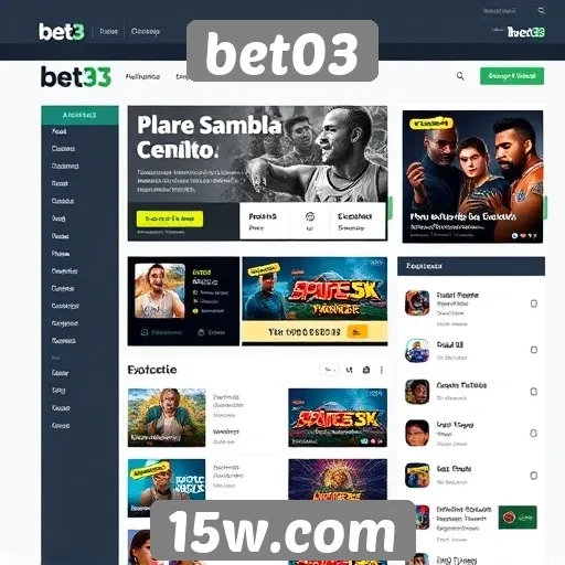 Análise da interface do usuário do site bet03